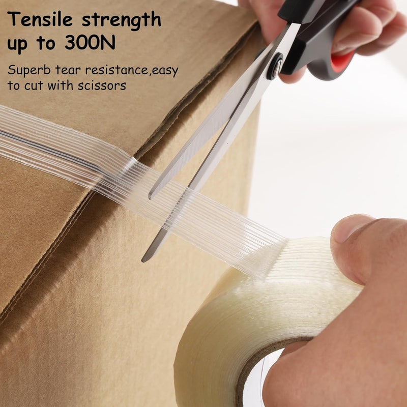 Lichamp Mono Filament Strapping Tape, 4 Roll 1 Inch x 60 Yards 5.9 Mil Transparent Fiberglass Tapes, Reinforced Packing Tape - Image 4